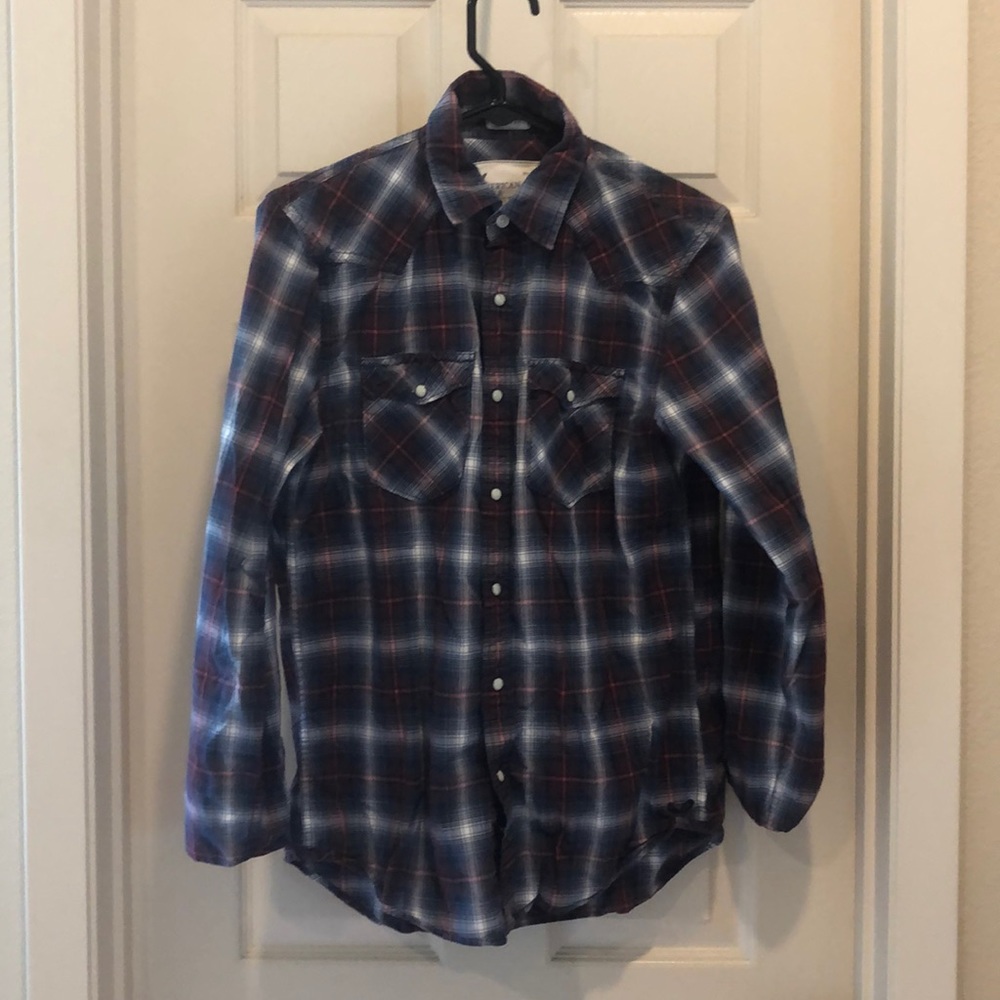 Plaid American Eagle Button Down